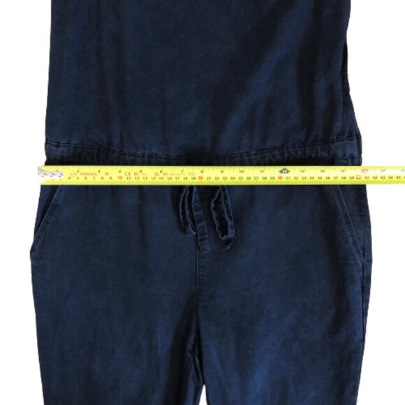 PAIGE Suki Black Pearl Lyocell Denim Relaxed Tapered Leg Jumpsuit - Picture 10 of 16